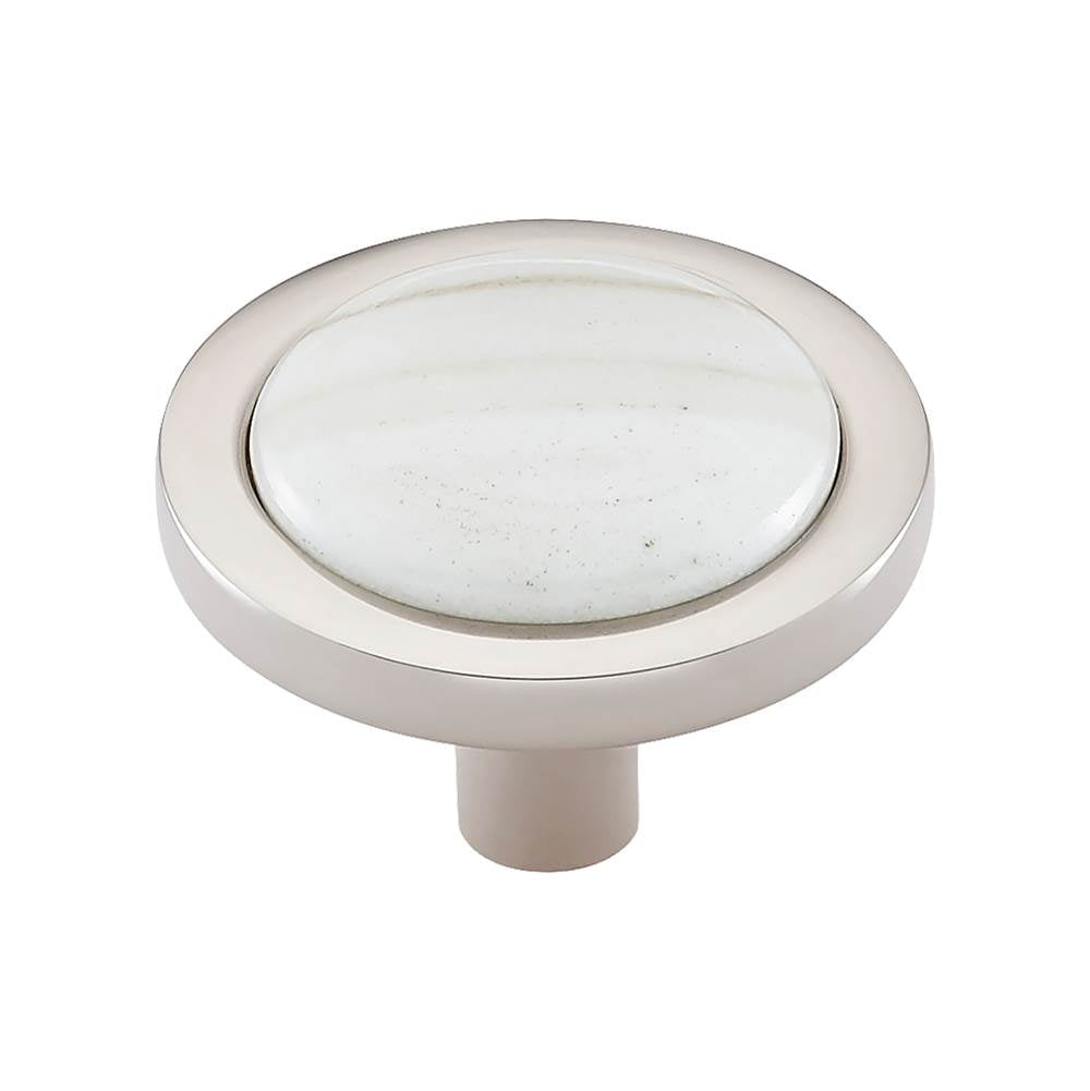 Vesta - FireSky Calacatta Gold Knob 1 9/16 Inch Polished Nickel Base - Polished Nickel