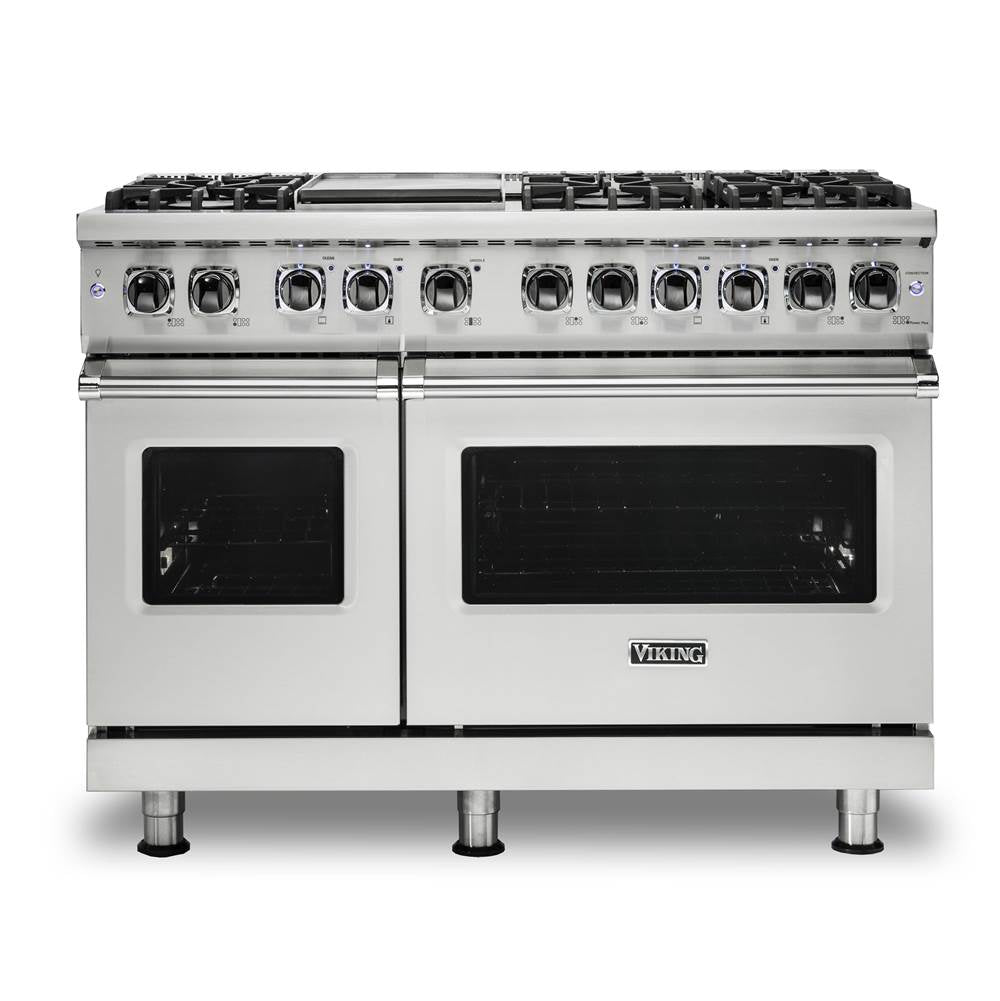 Viking - 48''W./24''D. Dual Fuel Self-Clean Sealed Burner Range-6 Burners/Griddle-Stainless-LP - Stainless Steel