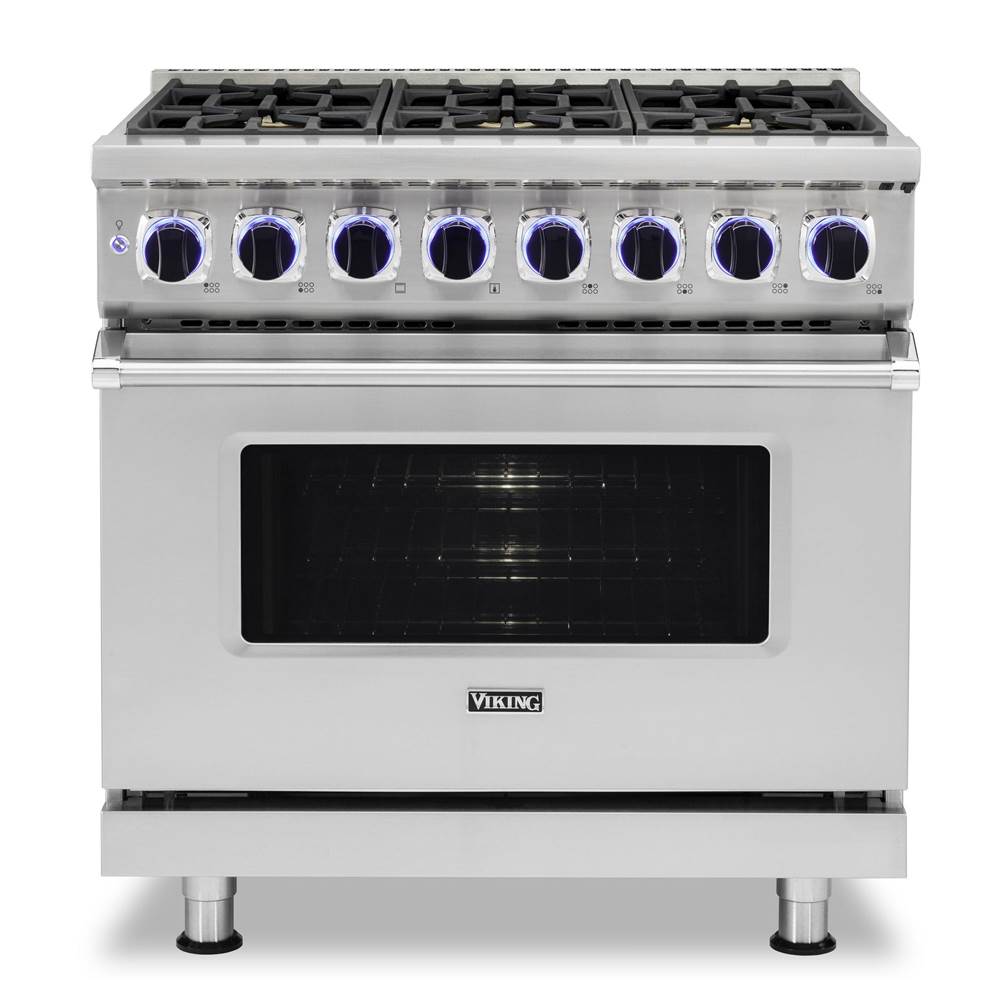 Viking - 36''W./24''D. Dual Fuel Sealed Burner Range-6 Burners-Stainless - Stainless Steel