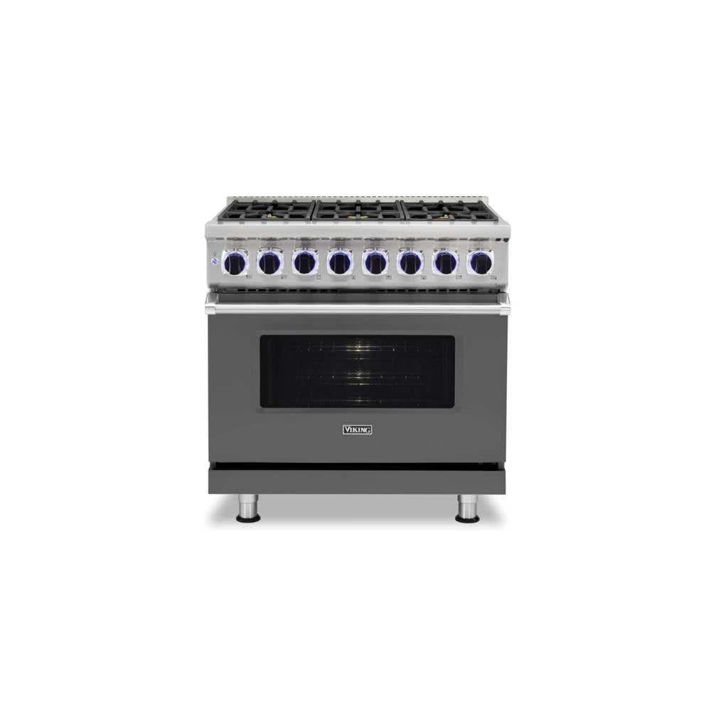 Viking - 36''W./24''D. Dual Fuel Sealed Burner Range-6 Burners-Damascus Grey - Damascus Grey