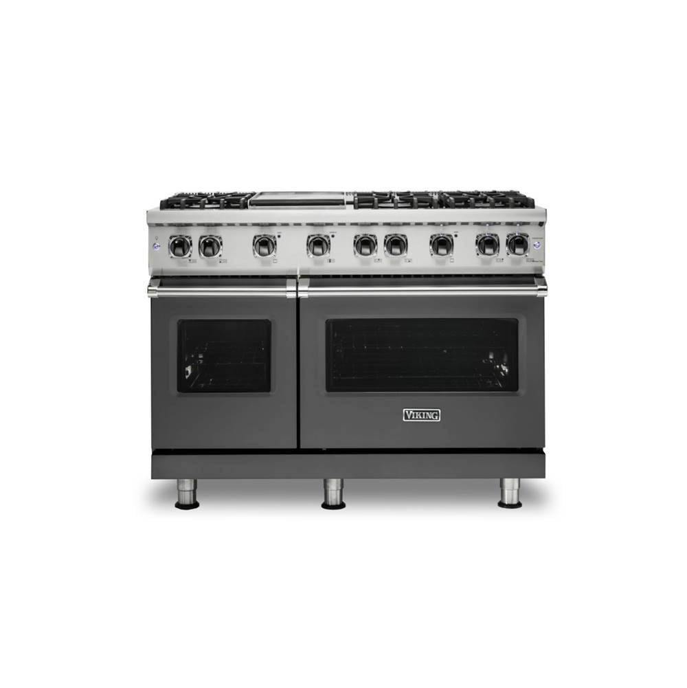 Viking - 48''W./24''D. Gas Sealed Burner Range-6 Burners/Griddle-Damascus Grey-LP - Damascus Grey
