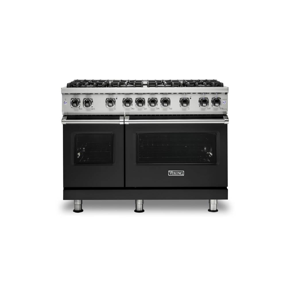 Viking - 48''W./24''D. Gas Sealed Burner Range-8 Burners-Cast Black - Cast Black
