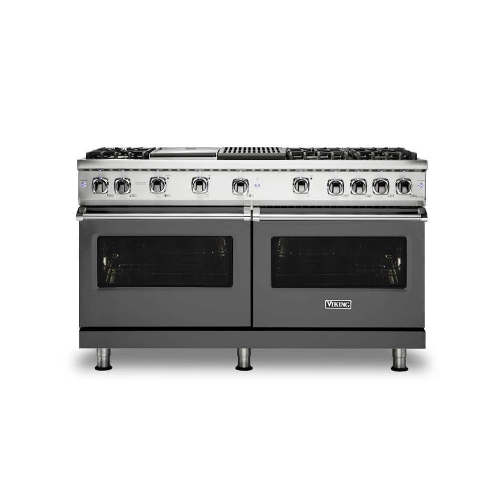Viking - 60''W./24''D. Gas Sealed Burner Range-6 Burners/Griddle&Grill-Damascus Grey - Damascus Grey