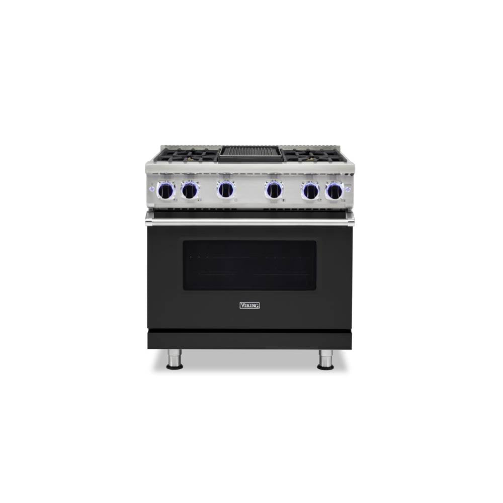 Viking - 36''W./24''D. Gas Sealed Burner Range-6 Burners-Cast Black - Cast Black