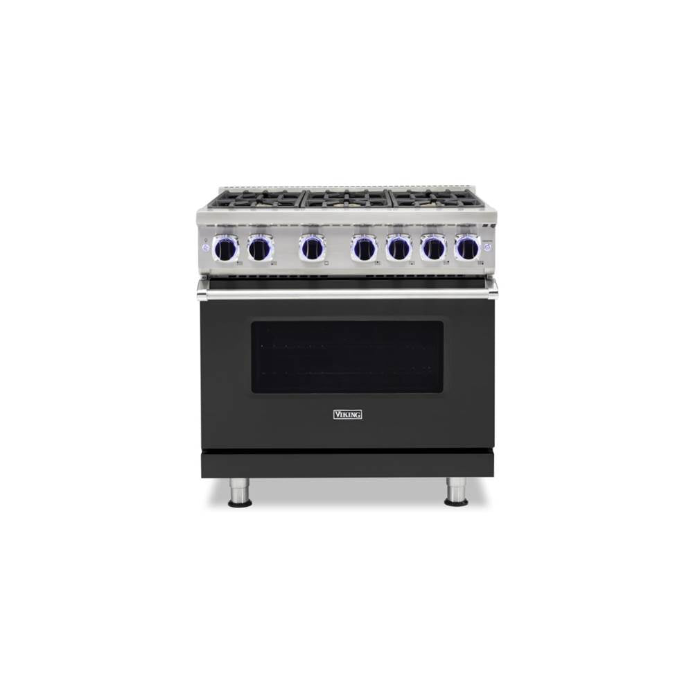 Viking - 36''W./24''D. Gas Sealed Burner Range-6 Burners-Cast Black-LP - Cast Black