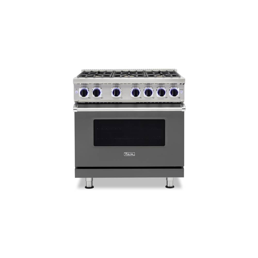 Viking - 36''W./24''D. Gas Sealed Burner Range-6 Burners-Damascus Grey-LP - Damascus Grey