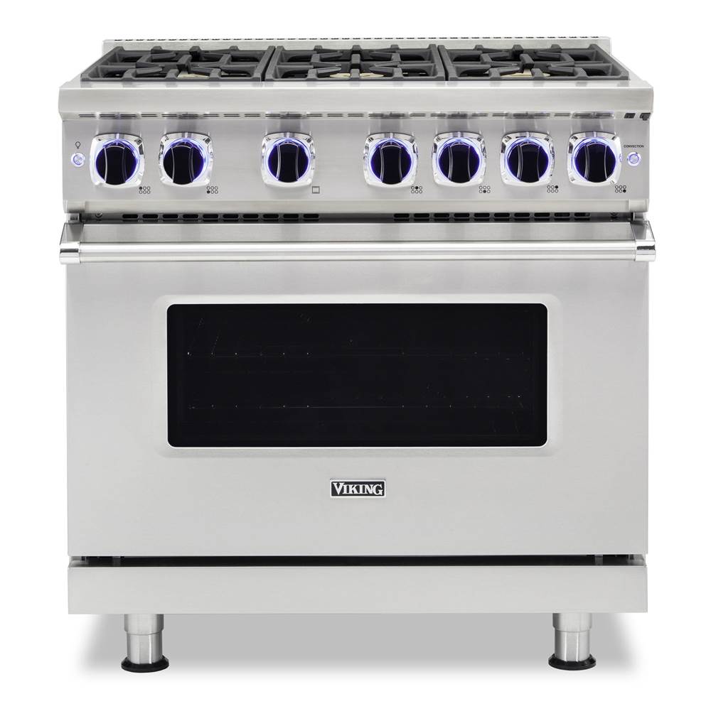 Viking - 36''W./24''D. Gas Sealed Burner Range-6 Burners-Stainless-LP - Stainless Steel
