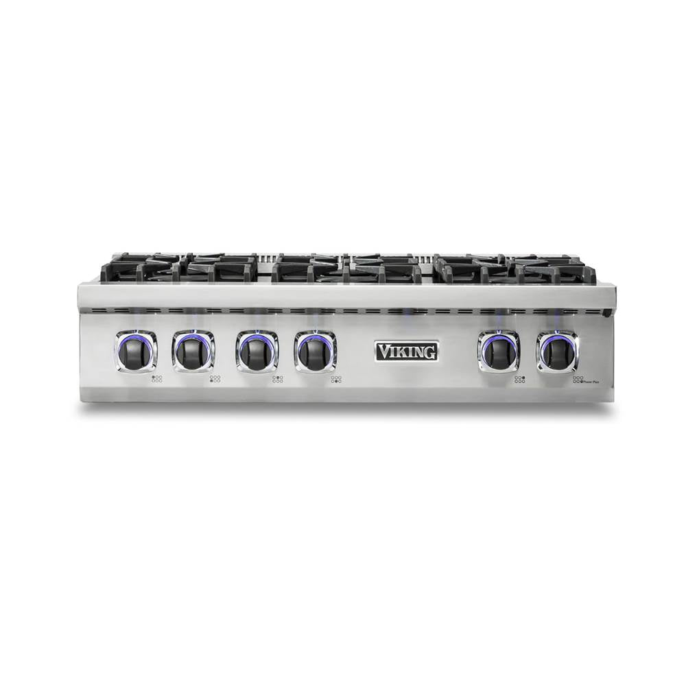 Viking - 36''W./24''D. Gas Sealed Burner Rangetop-4 Burners/Griddle-Stainless-LP - Stainless Steel