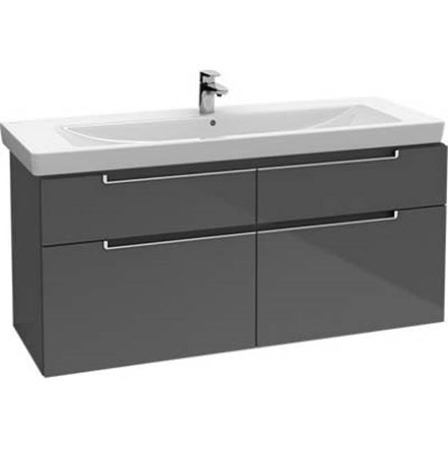 Villeroy And Boch - Subway Vanity unit for vanity washbasin 50 5/8'' x 23 1/4'' x 17 5/8'' (1287 x 590 x 449 mm) - Glossy Grey