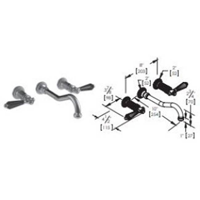 Vissoni - 10'' Wall Mount Widespread Lavatory - Uses WM-0020 valve - Polished Chrome