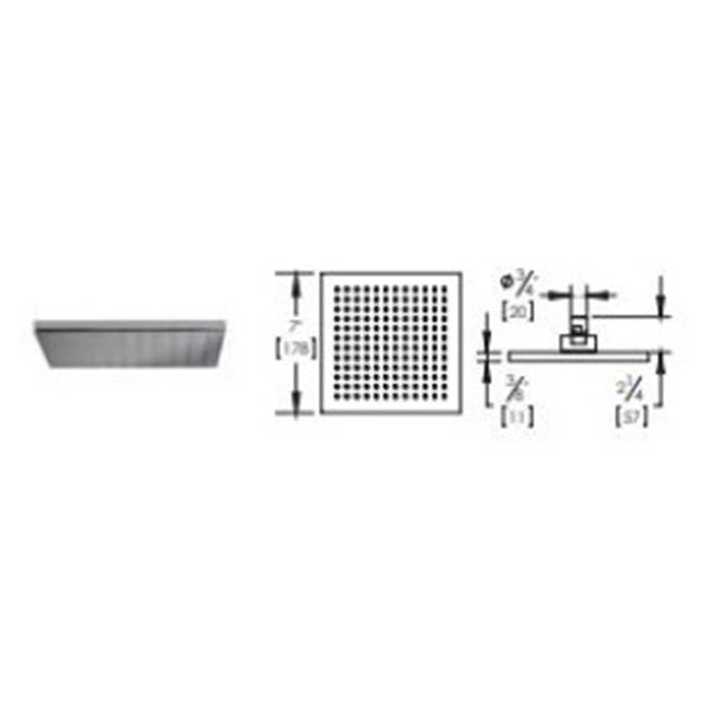 7'' Square rain head (Zeo)