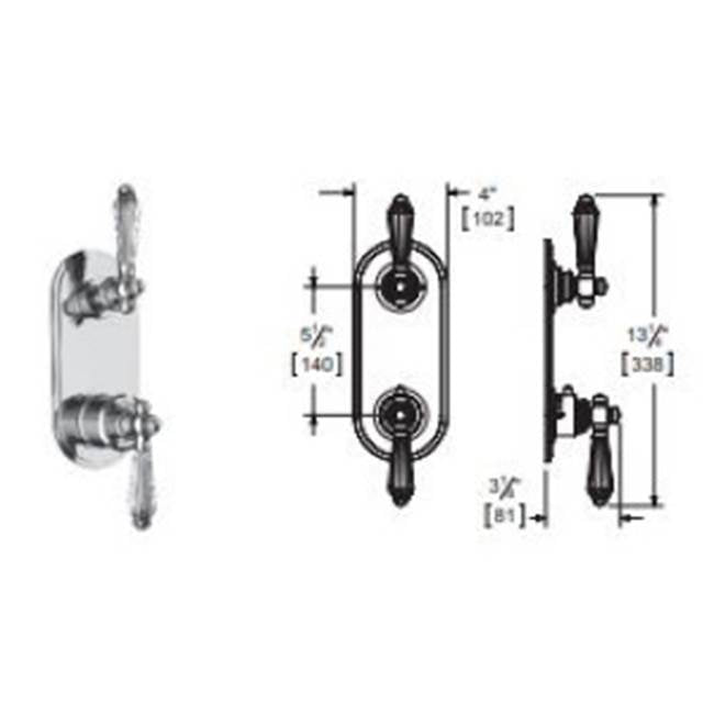 Vissoni - 1/2'' Thermostatic Trim w/1-Way Volume Control - Uses TH-9010 valve - Polished Chrome