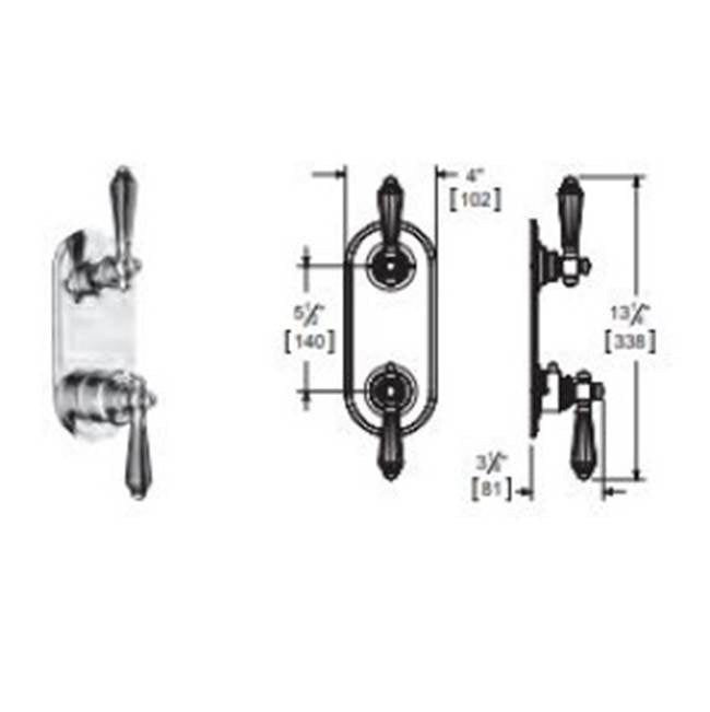 Vissoni - 1/2'' Thermostatic Trim W/2-Way Diverter (non-shared) - Uses TH-9210 valve - Roman Bronze