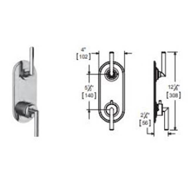 Vissoni - 1/2'' Thermostatic Trim w/2-Way Diverter (non-shared) - Uses TH-9210 valve - Roman Bronze
