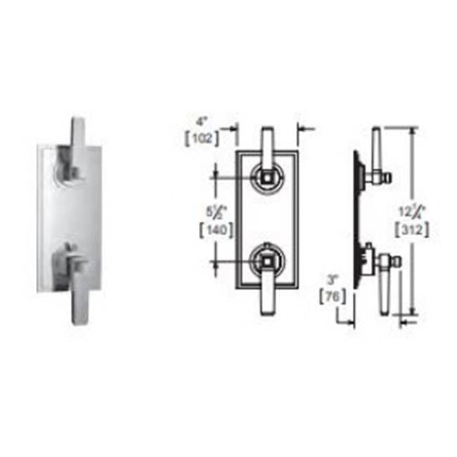 Vissoni - 1/2'' Thermostatic Trim w/2-Way Diverter (non-shared) - Uses TH-9210 valve - Roman Bronze
