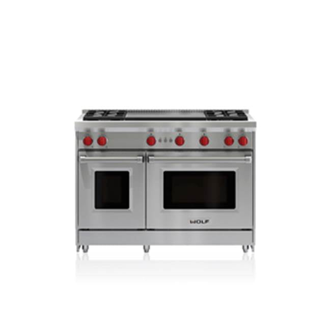 Wolf - 48'' Gas Range, 4 Burner, Double Griddle, Lp - No Finish Group