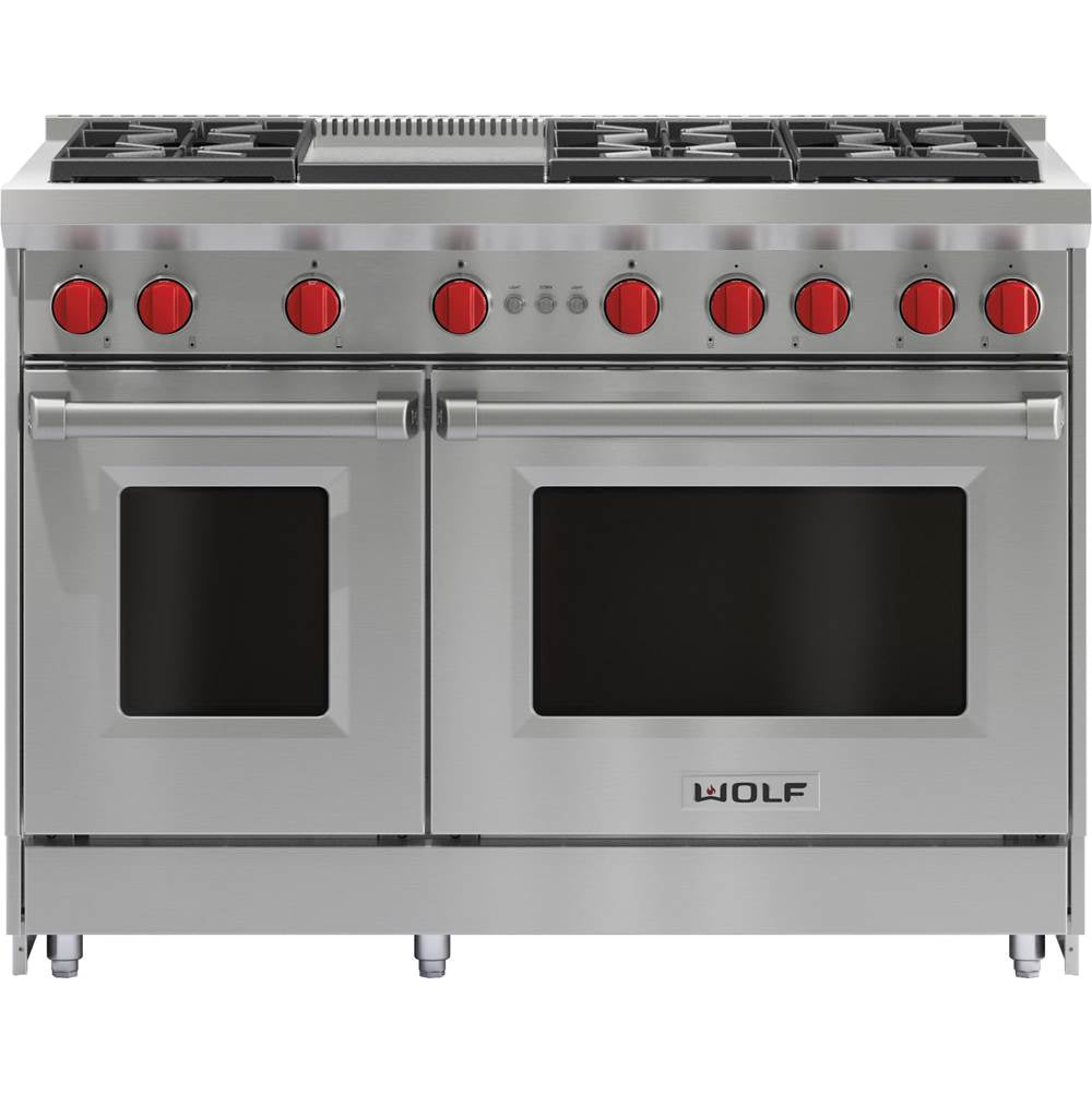 Wolf - 48'' Gas Range, 6 Burner, Griddle, Ng - No Finish Group