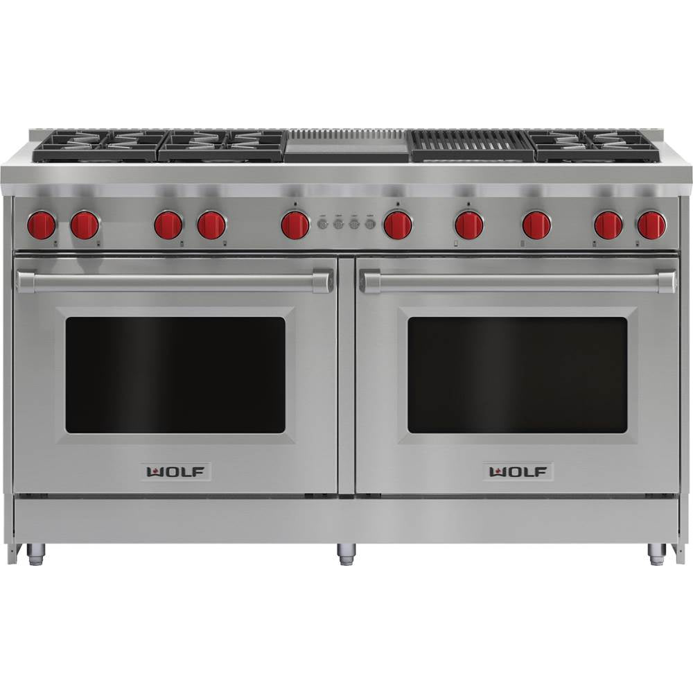 Wolf - 60'' Gas Range, 6 Burner, Char & Griddle, Ng - No Finish Group