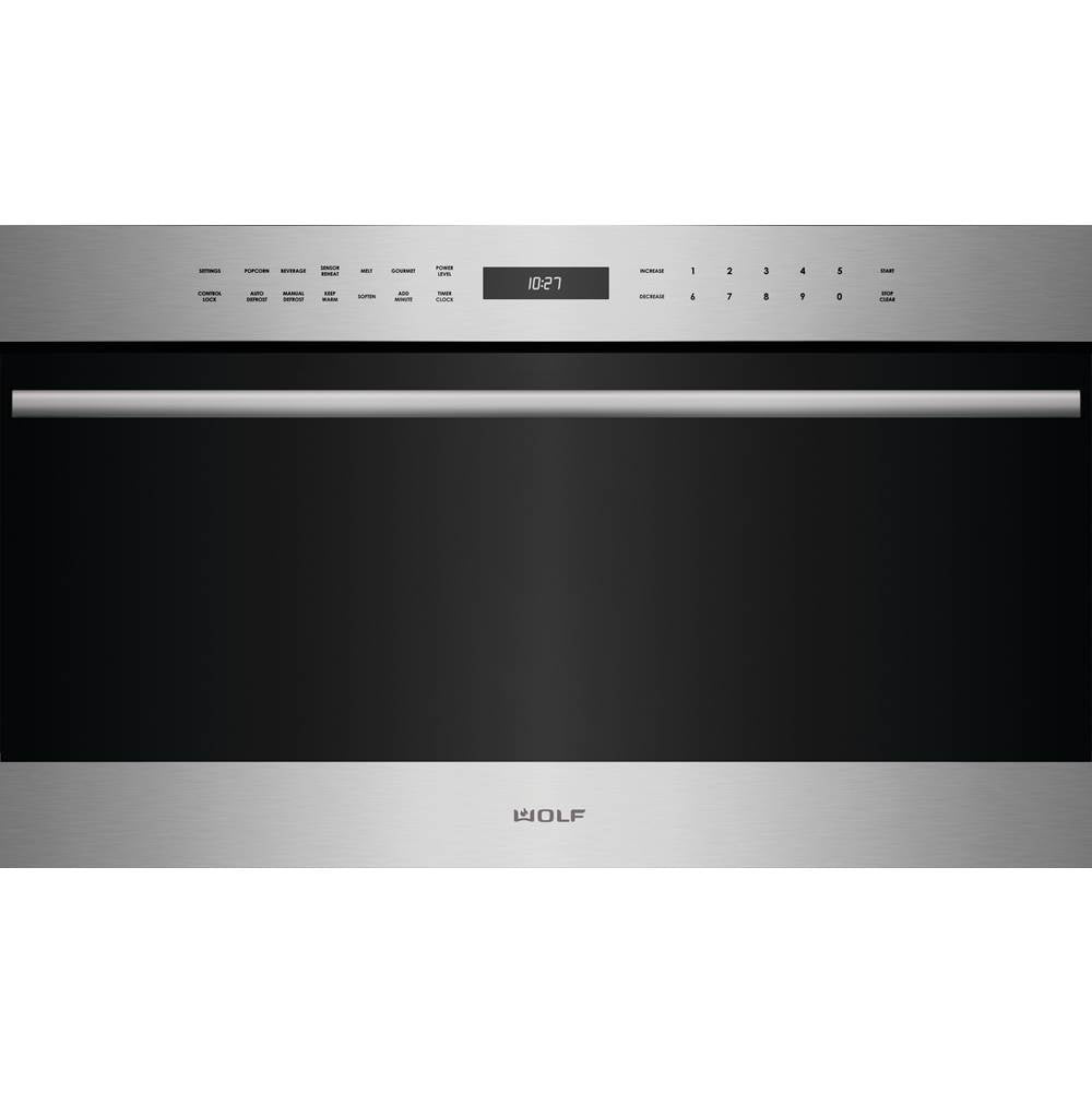 Wolf - 30'' E Series Transitional Drop-Down Door Microwave Oven - Stainless Steel