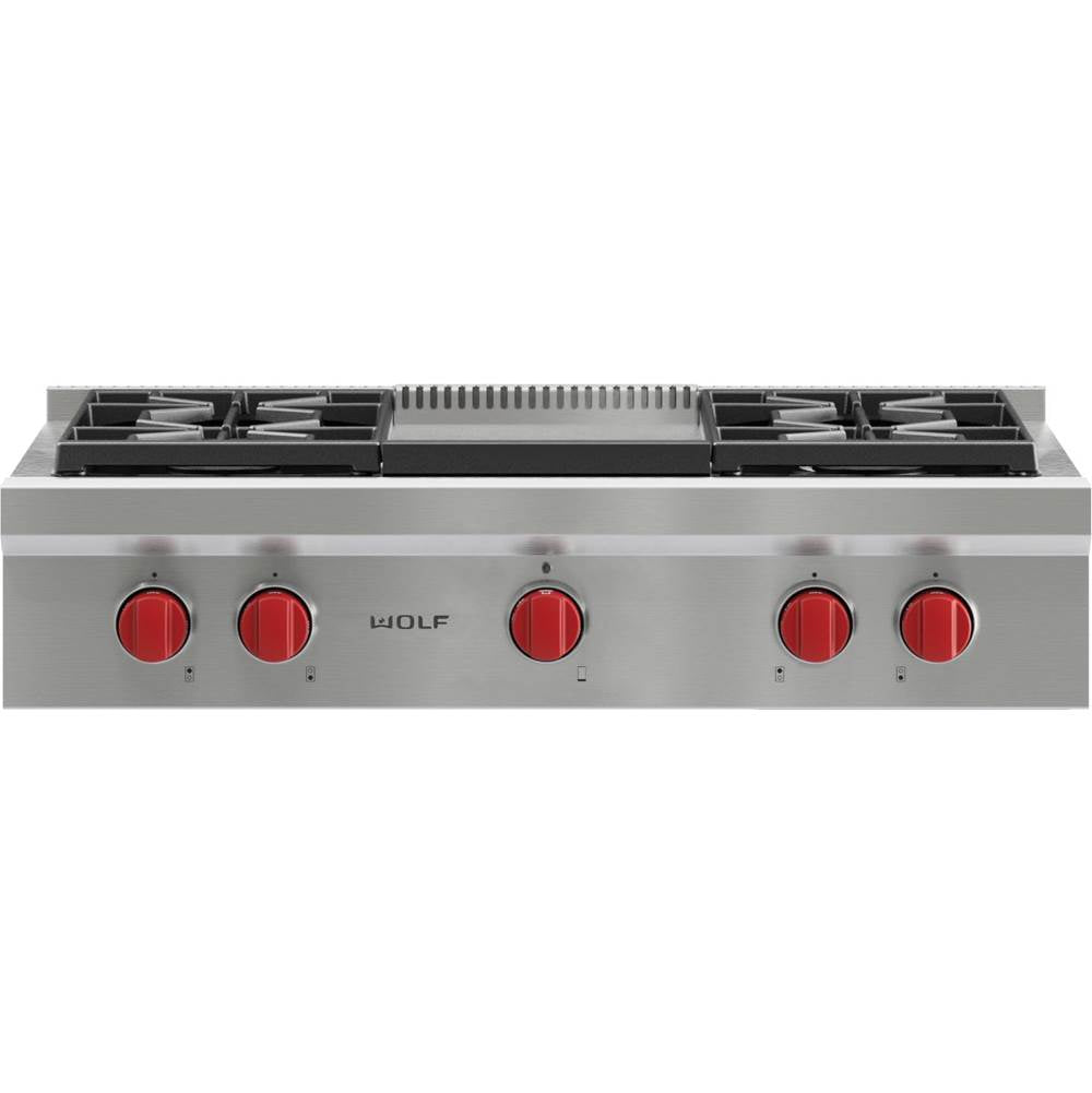 Wolf - 36'' Sealed Burner Rangetop, 4 Burner, Griddle, Ng - No Finish Group