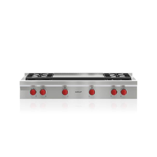 Wolf - 48'' Sealed Burner Rangetop, 4 Burner, Double Griddle, Lp - No Finish Group
