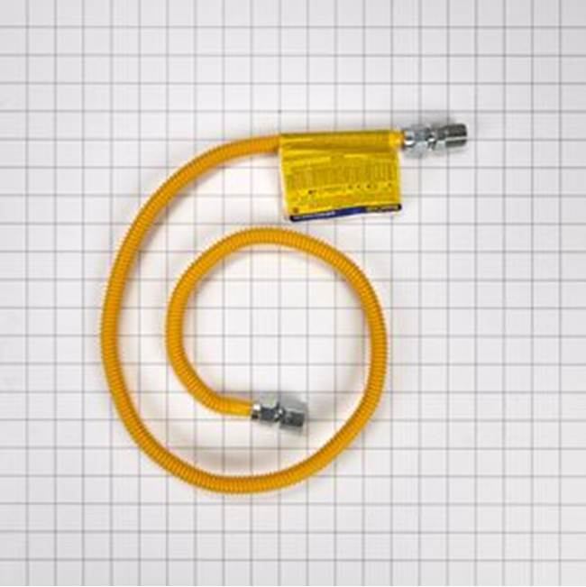 Whirlpool - Dryer Gas Flex Line: Connector For Large Dryer, 4-Ft 1/2-In Mip X 1/2-In Fip, 1/2-In Od And 3/8-In Id