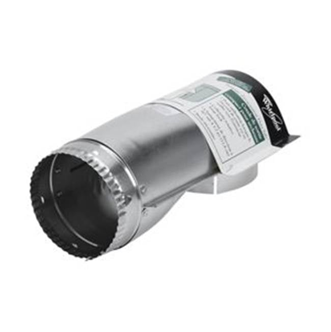 Whirlpool - Dryer Offset Elbow Vent: Dryer Offset Turns 90-Degrees In A 4 1/2-In Space, Metal With Snap-Lock Fitting And Rotating Collars, Color: Silver
