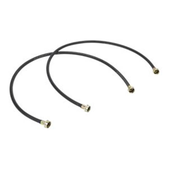 Whirlpool - Washer Inlet Hose: 2 Of 4-Ft Hot-Cold Epdm Hoses, 3/4-In Bronze Female Couplings, Pre-Installed Epdm Washers, 1000 Psi, Color-Blk, Pkg-Bag