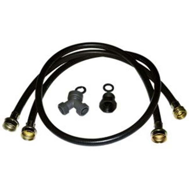 Whirlpool - Washer Inlet Hose-Steam: 1 Of 5-Ft Epdm Hose, 1 Of 2-Ft Epdm Hose, Y- Connector, 2-Adaptor, Washer, Color-Blk
