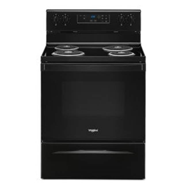 Whirlpool - 4.8 Cu Ft, Standard Clean, Coil, 2-6'', 2-8'' Clock, Large Window, Storage Drawer - Black
