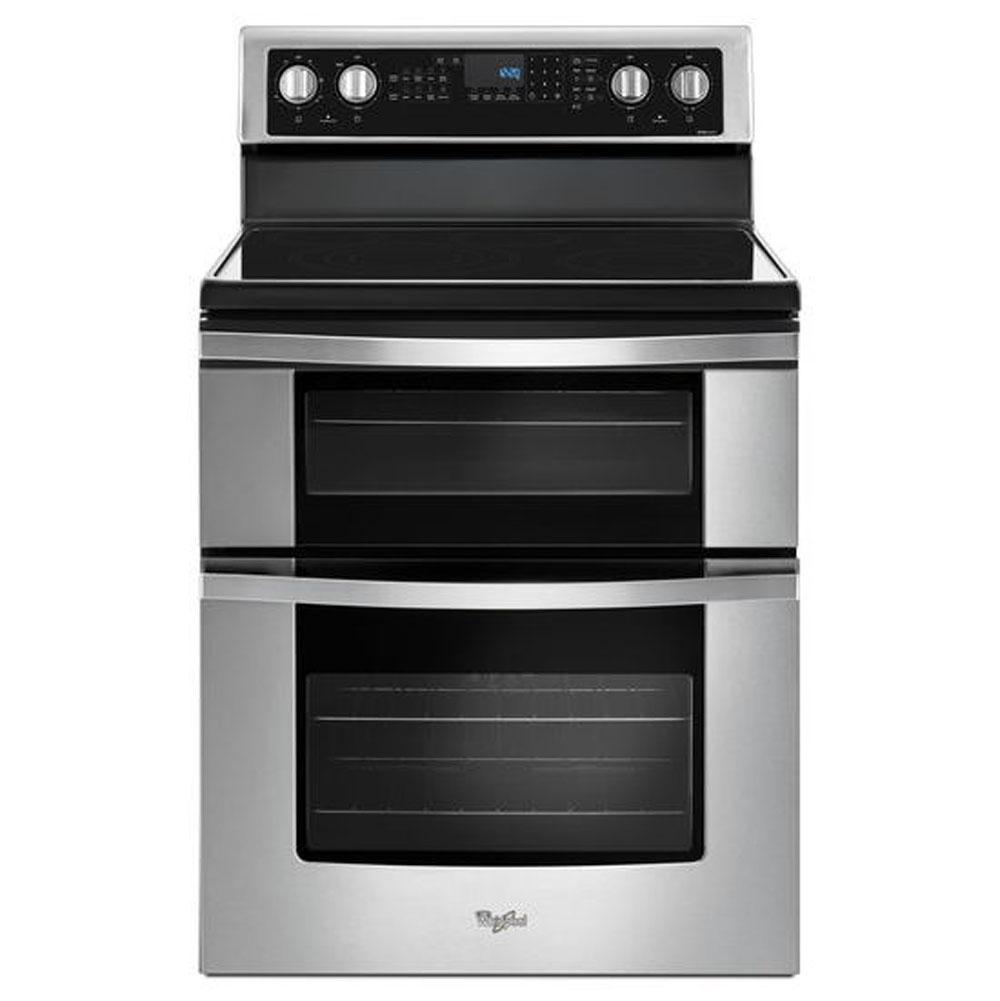 Whirlpool - 6.7 Cu. Ft. Electric Double Oven Range with True Convection - Stainless Steel