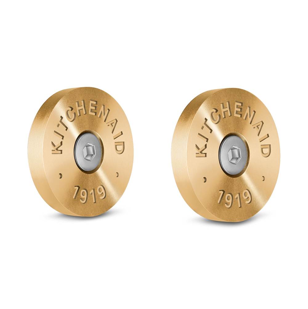 Whirlpool - Range Handle Medallions: (Qty 2) Medallions With 1/8-In Hex Wrench, (Qty 2) Medallion Screws For Kad - New Gold