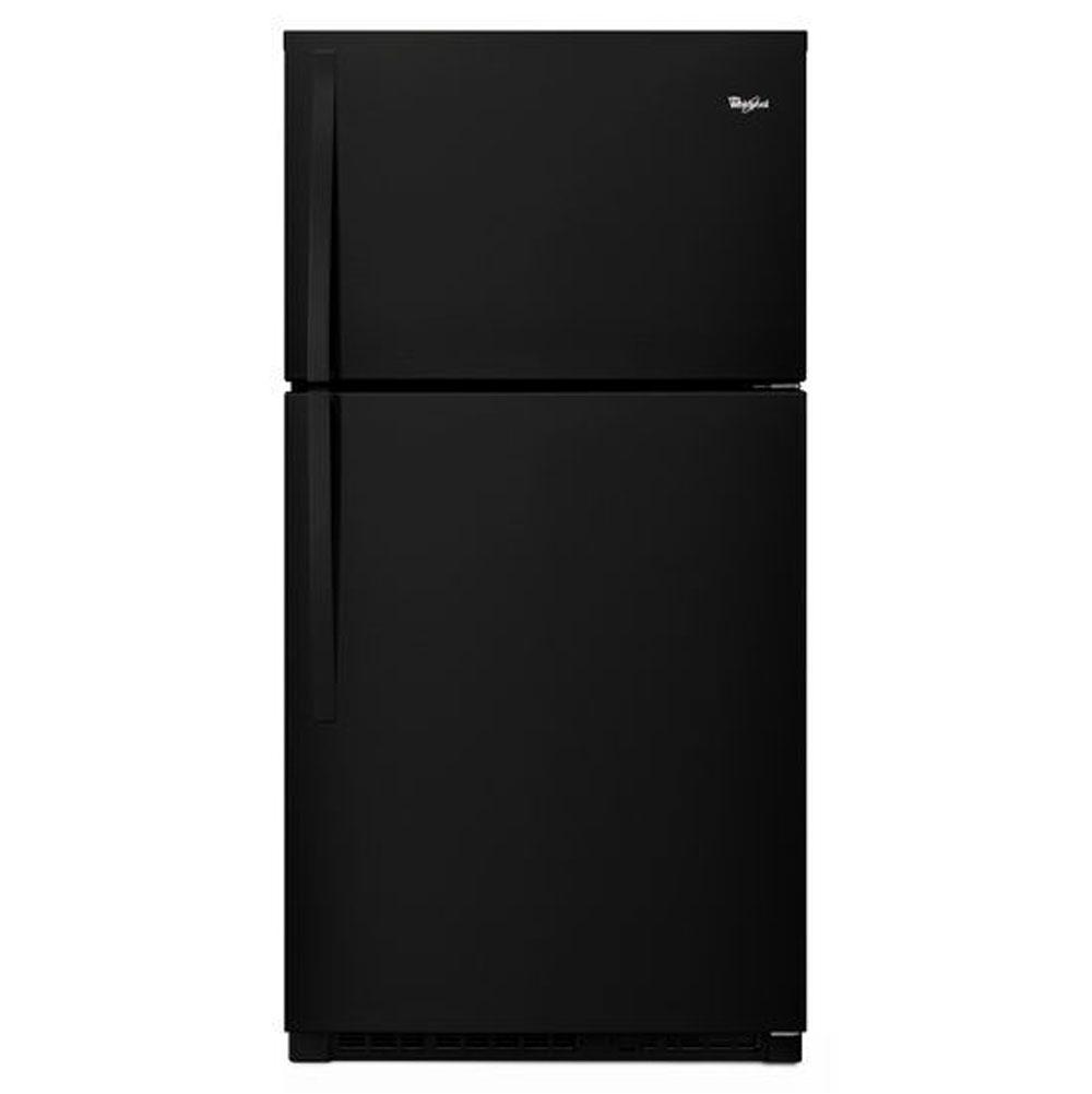 Whirlpool - 33-inch Wide Top-Freezer Refrigerator with LED Interior Lighting - 21.3 cu. ft. - Black