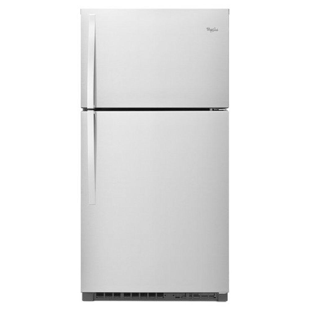 Whirlpool - 33-inch Wide Top-Freezer Refrigerator with LED Interior Lighting - 21.3 cu. ft. - Monochromatic Stainless Steel