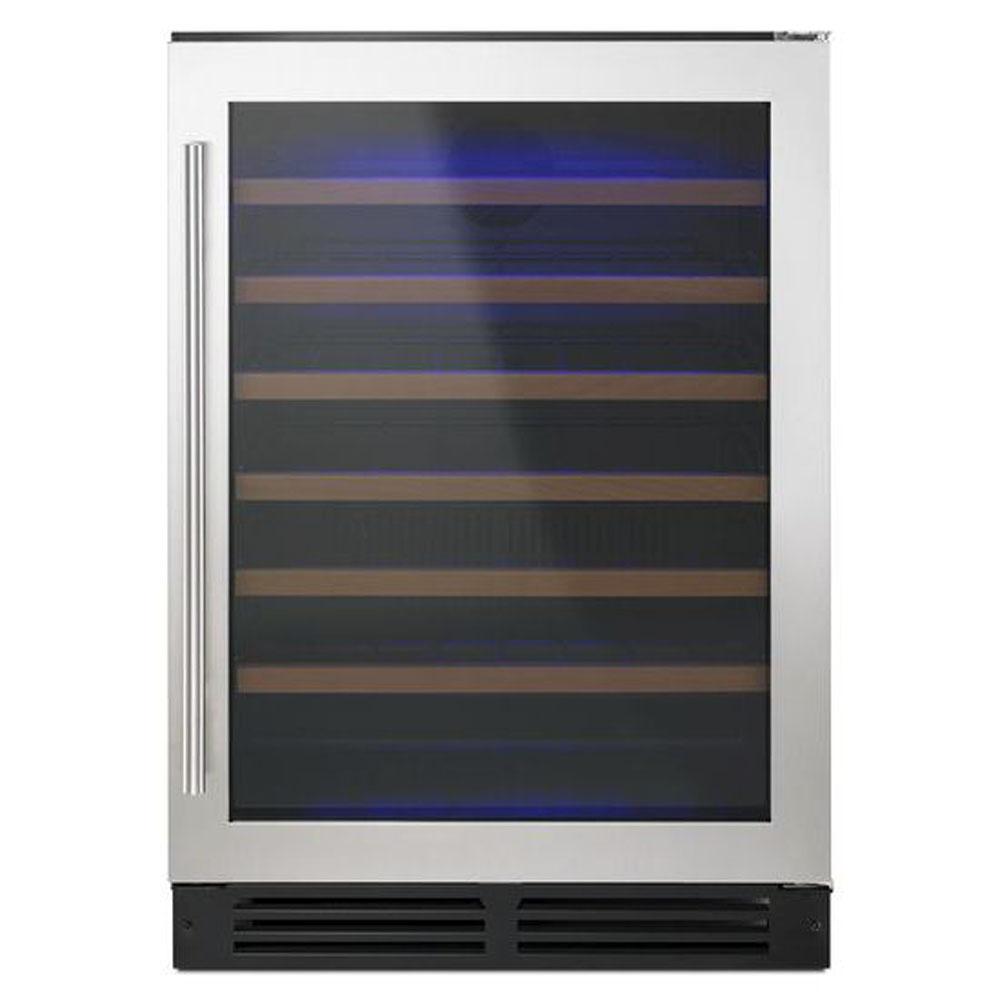 Whirlpool - 24'' Undercounter Wine Center with Custom Temperature Control - Black-on-Stainless