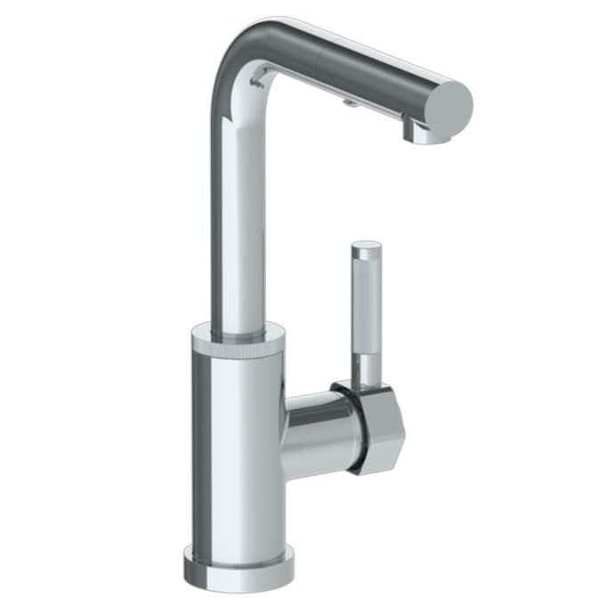Watermark - Deck Mounted 1 Hole Square Top Prep Faucet with Pull Out Spray - Vintage Copper