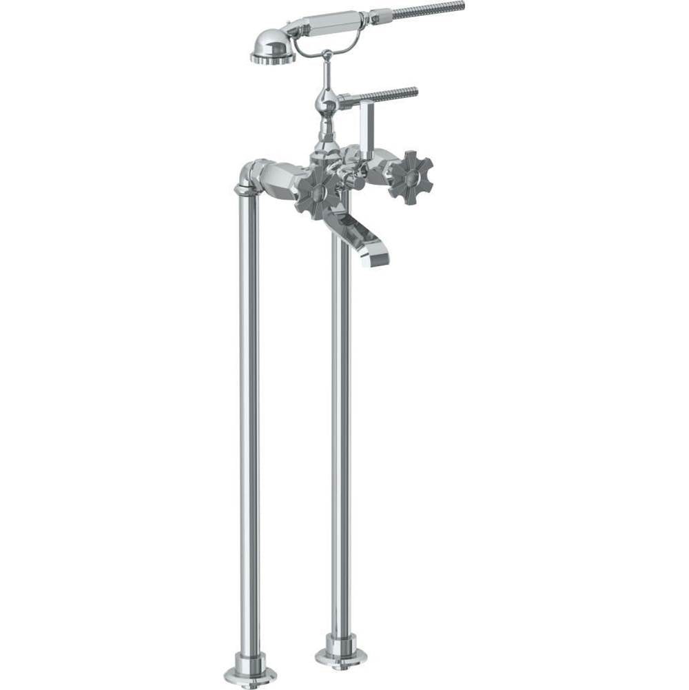 Watermark - Floor Standing Bath Set with Hand Shower - Vintage Copper