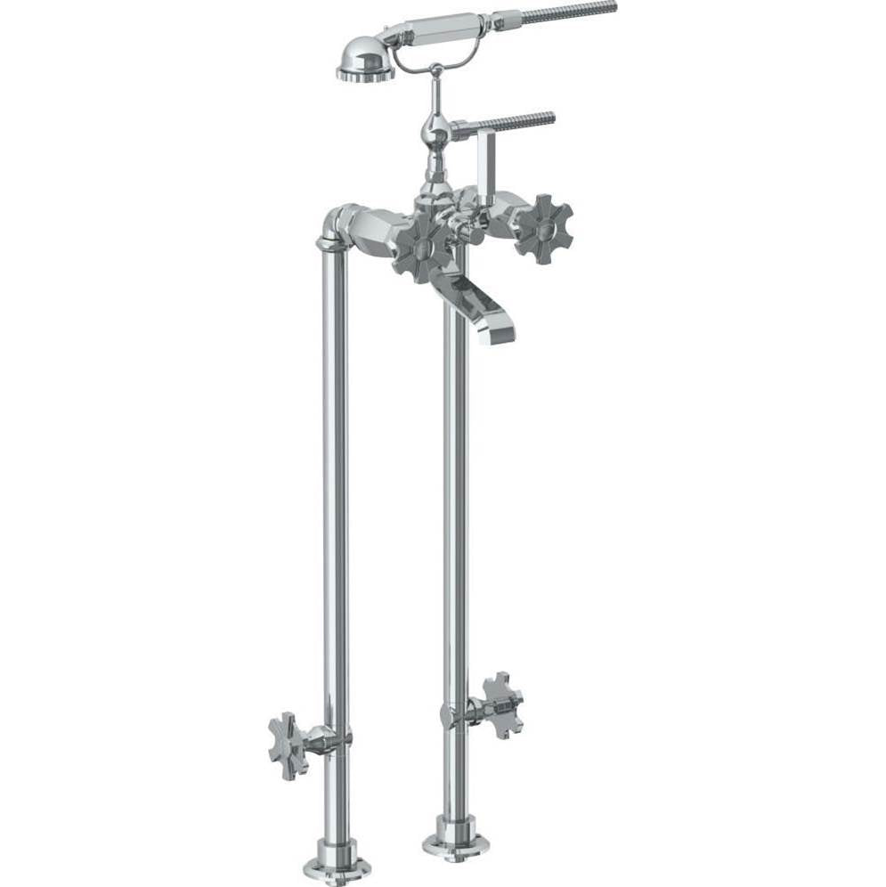 Watermark - Floor Standing Bath Set with Hand Shower and Shut-Off Valves - Vintage Copper