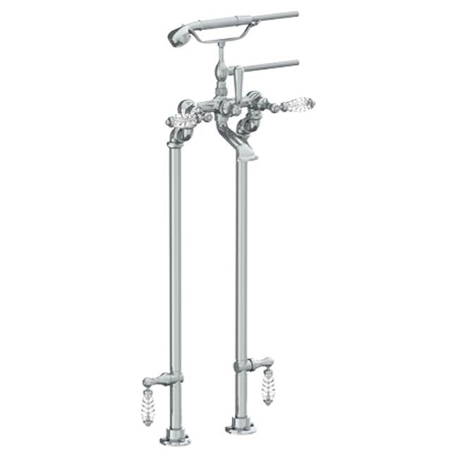 Watermark - Floor Standing Bath Set with Hand Shower and Shut-Off Valves - Vintage Copper