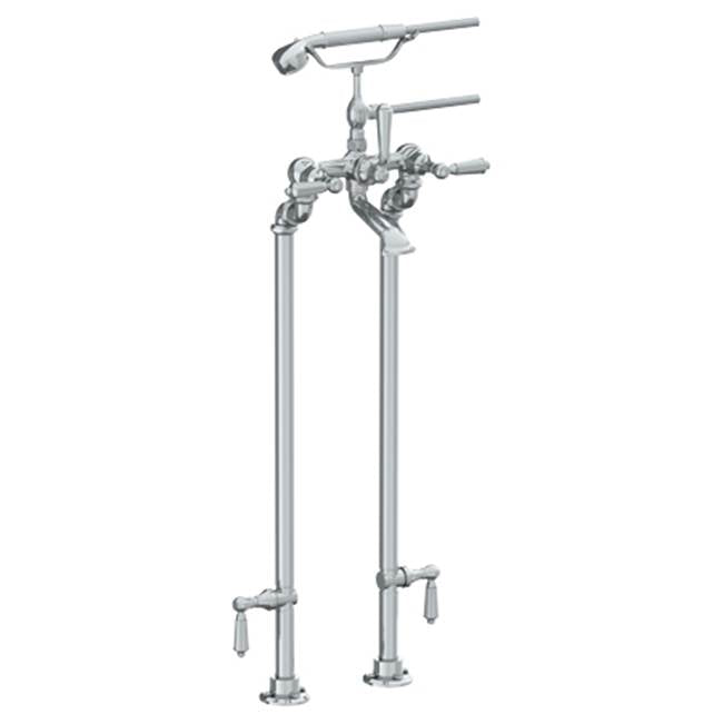 Watermark - Floor Standing Bath Set with Hand Shower and Shut-Off Valves - Vintage Copper