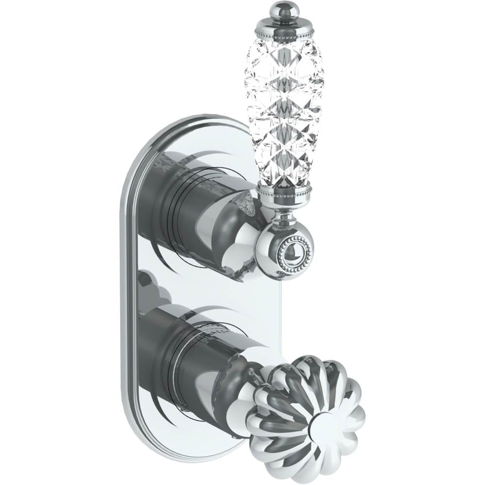 Watermark - Wall Mounted Mini Thermostatic Shower Trim with built-in control, 3 1/2'' - Vintage Copper
