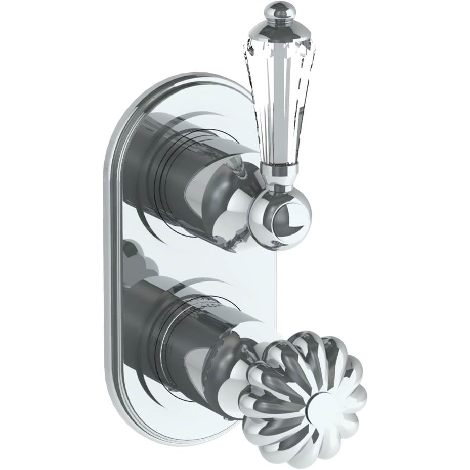 Watermark - Wall Mounted Mini Thermostatic Shower Trim with built-in control, 3 1/2'' - Vintage Copper