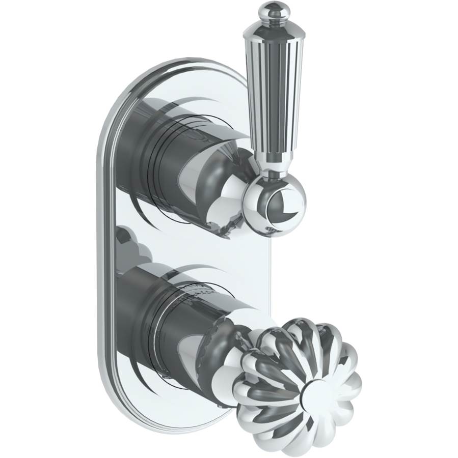 Watermark - Wall Mounted Mini Thermostatic Shower Trim with built-in control, 3 1/2'' - Vintage Copper