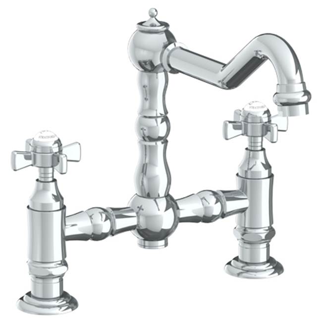 Watermark - Deck Mounted Bridge Kitchen Faucet - Vintage Brass