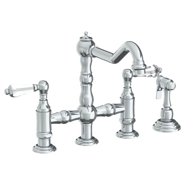 Watermark - Deck Mounted Bridge Kitchen Faucet with Side Spray - Vintage Copper