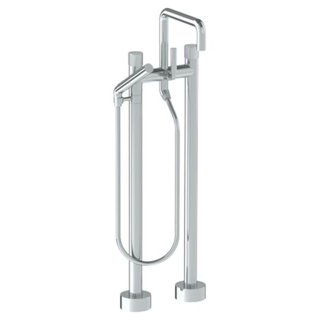 Watermark - Floor Standing Bath set with Square Spout and Slim Hand Shower - Vintage Copper
