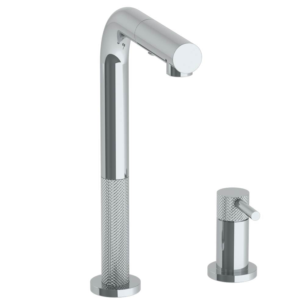 Watermark - Deck Mounted 2 Hole Square Top Prep Faucet with Pull Out Spray - Vintage Copper