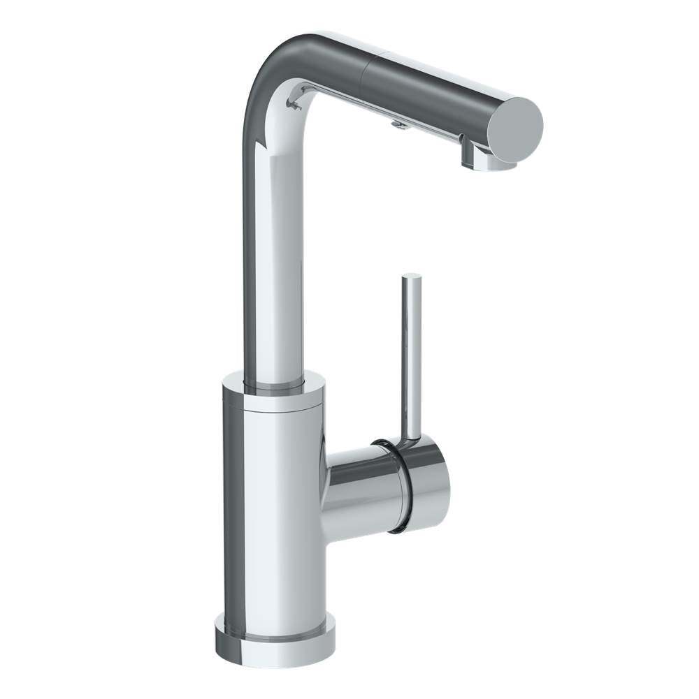 Watermark - Deck Mounted 1 Hole Square Top Prep Faucet with Pull Out Spray - Vintage Copper