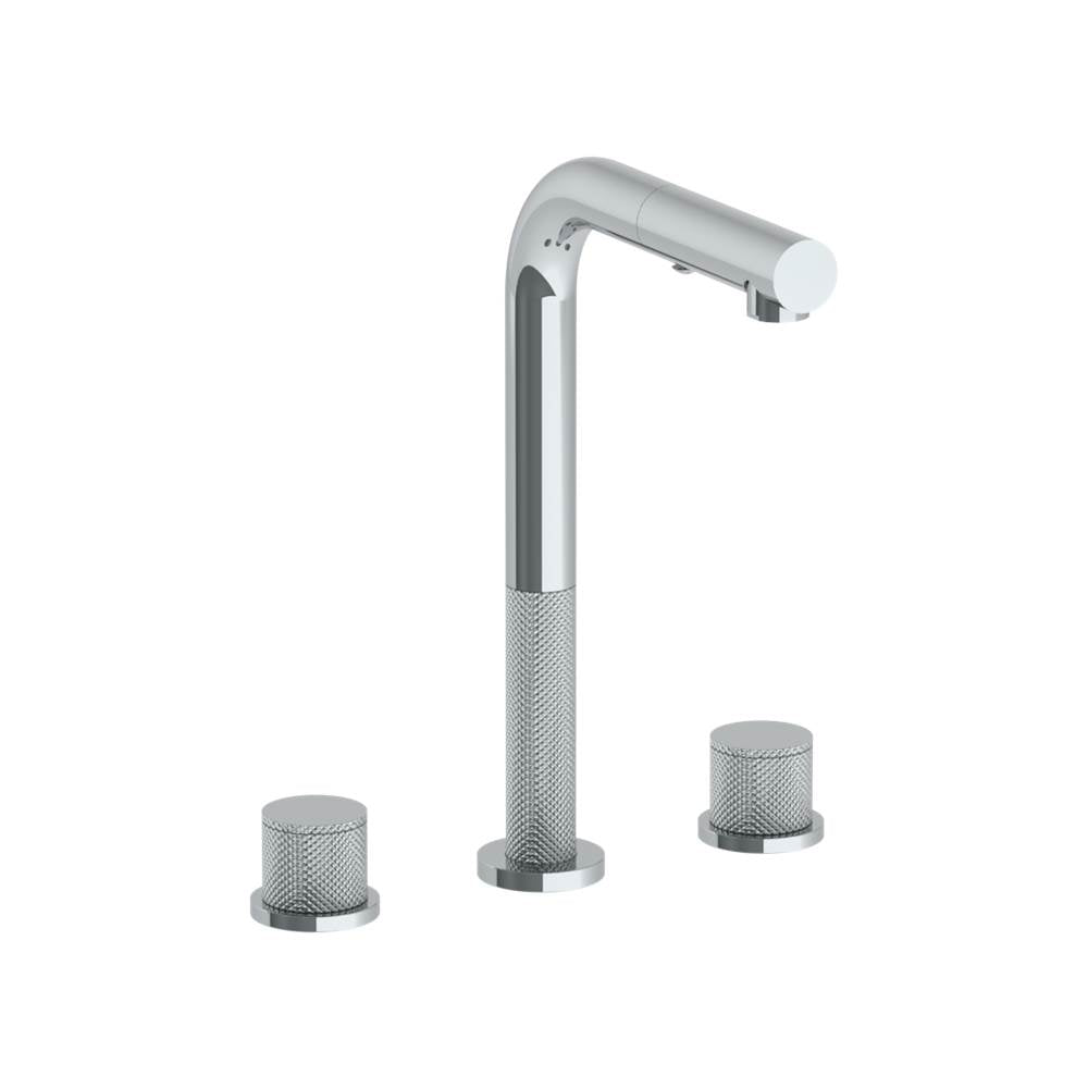 Watermark - Deck Mounted 3 Hole Square Top Prep Faucet with Pull Out Spray - Vintage Copper