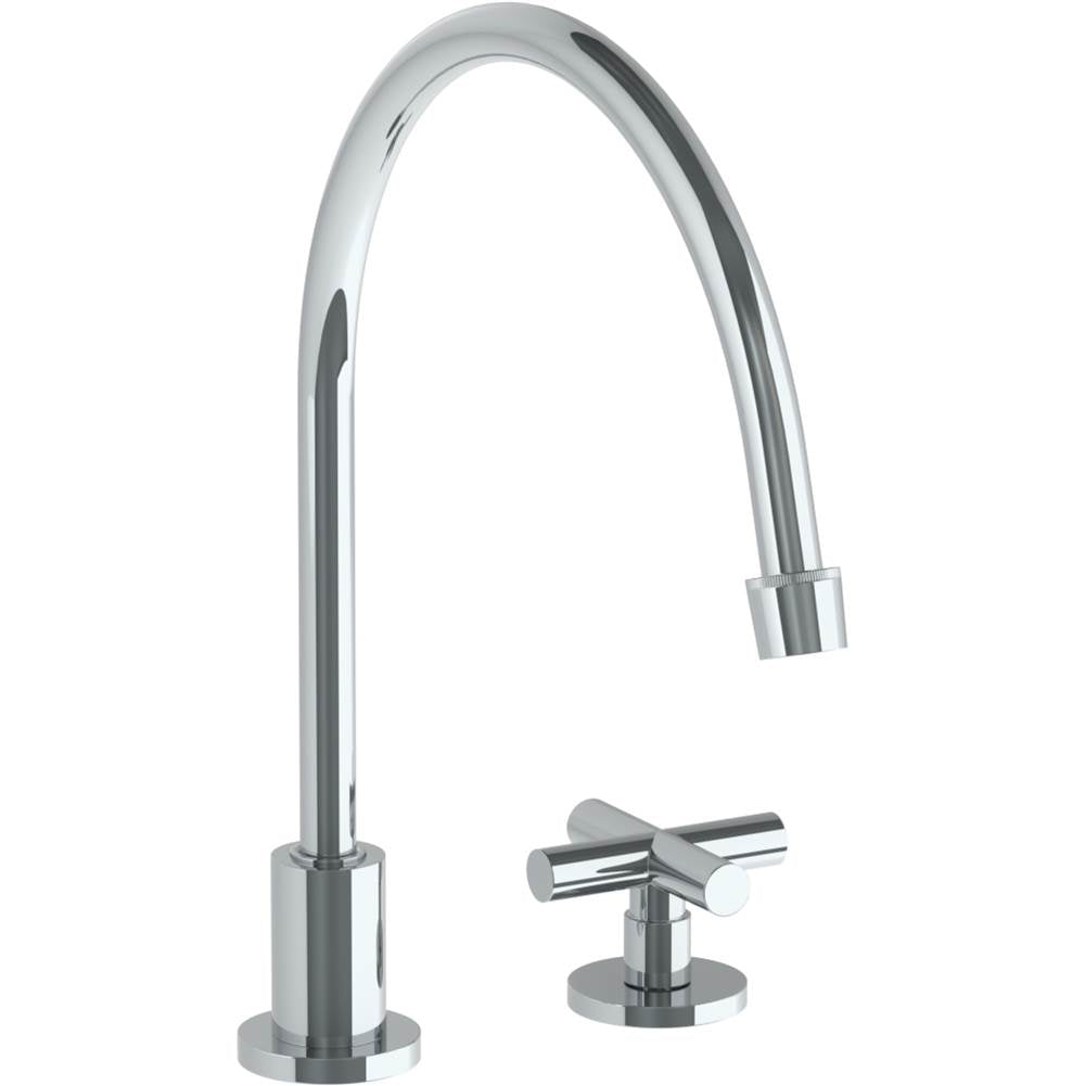 Watermark - Deck Mounted 2 Hole Extended Gooseneck Kitchen Faucet - Vintage Copper